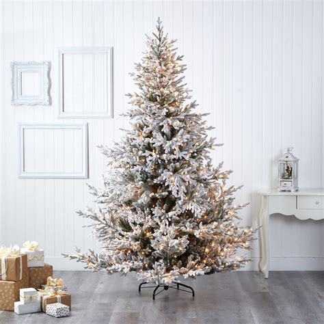 8 ft flocked christmas tree with lights|8 ft artificial christmas tree home depot.